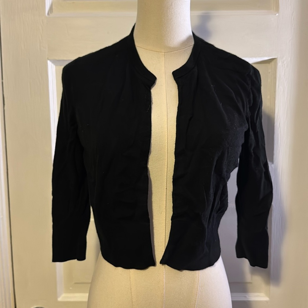 Cropped Black Cardigan